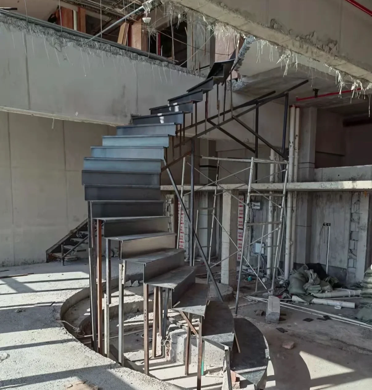 Custom steel staircase project coordination and site review
